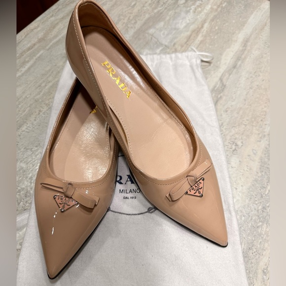Prada Shoes - Nude Prada Pointy Toe Flats